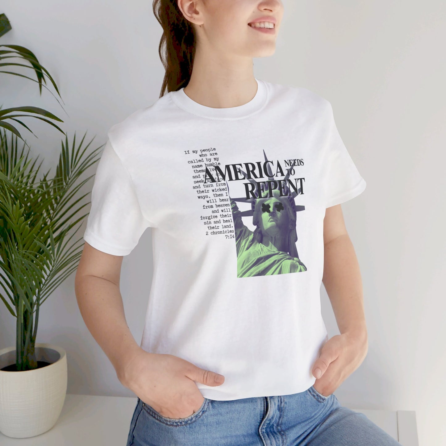 AMERICA NEEDS TO REPENT (WHITE-UNISEX)